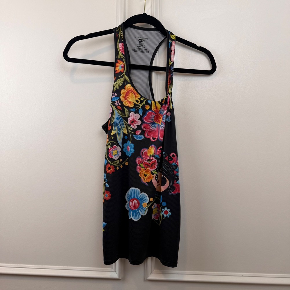Ay Guey x Lhasa Womens Floral Racerback Activewear Tank Top XL Unidos por Mexico